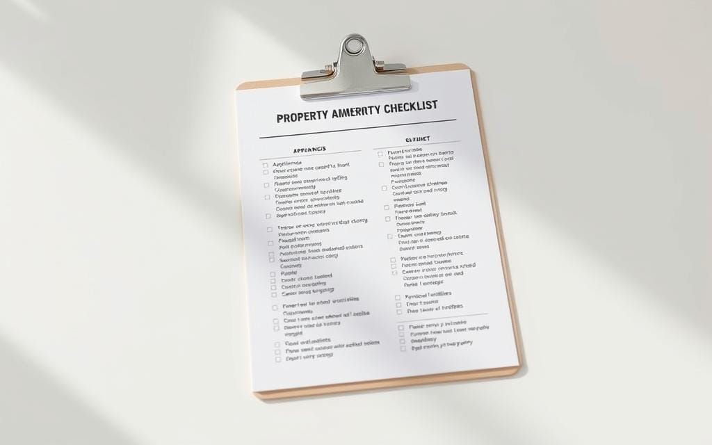 Property amenities checklist