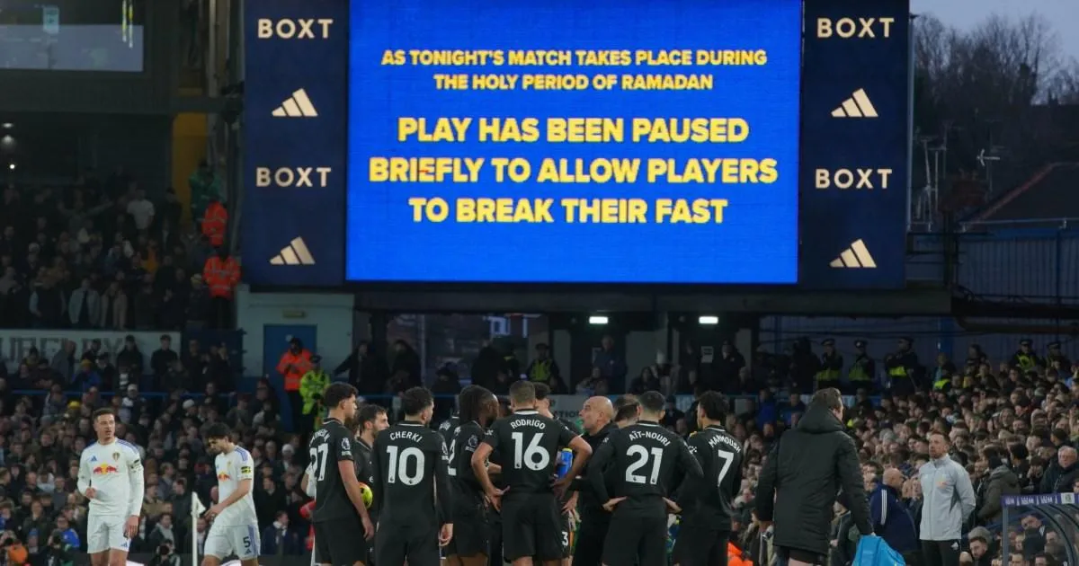 Pep Guardiola reacts as Leeds United fans boo Ramadan break