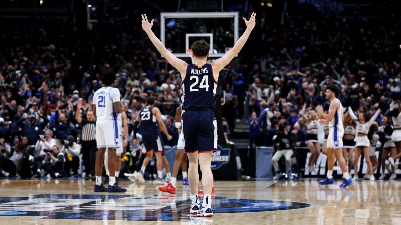 The men’s Final Four is set: UConn stuns Duke and Michigan rolls Tennessee to join Arizona and Illinois in Indy